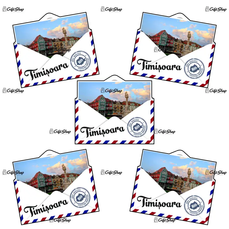 Timisoara romania, plic, magnet frigider mgs101